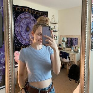 Blue crop top
